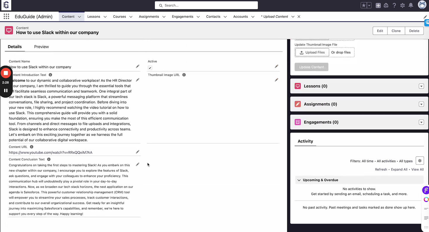 EduGuide - Uploading and Tracking Content